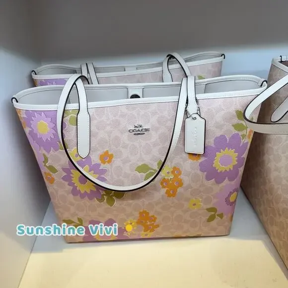 トートバッグ COACH City Tote Bag In Signature Canvas With Floral CBG71 s-l400.jpg